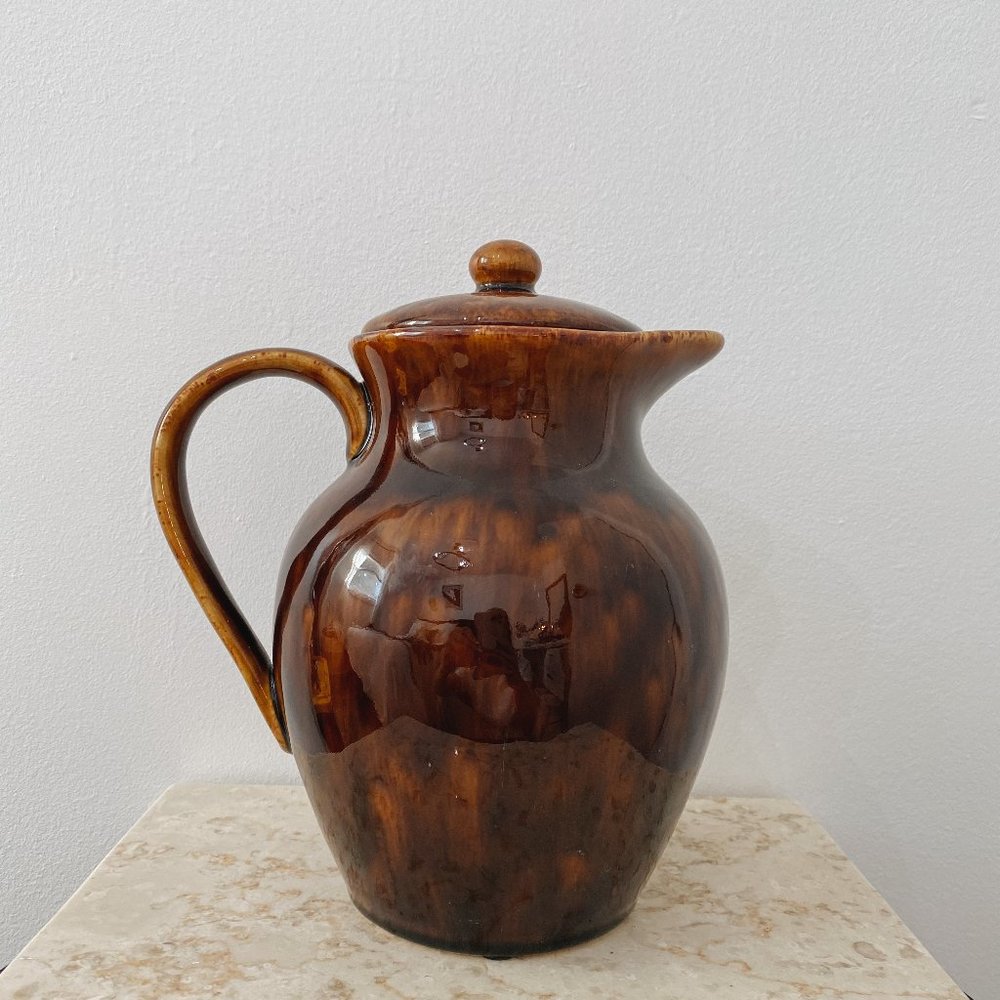 VTG Brown Glazed Porcelain Pourer Vase